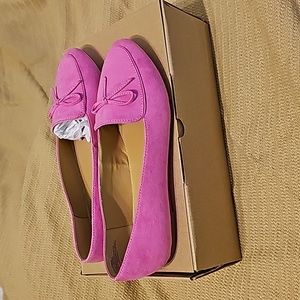 Pink Jcrew Factory suede flats